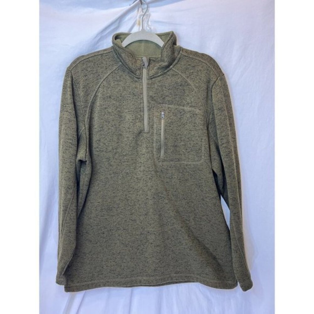 Magellan Men Warm Quarter Zip Olive Size Large ‎ Pullover UPF 30 Wicking